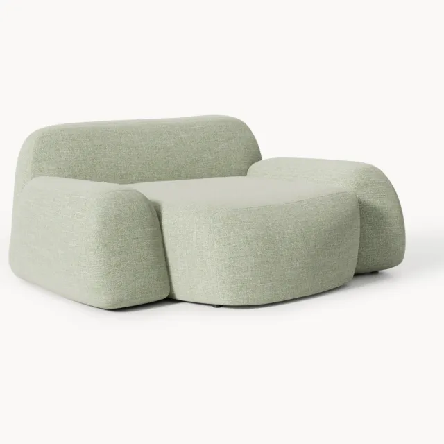 Westwing Collection XL bouclé loungefauteuil Wolke Lichtgroen