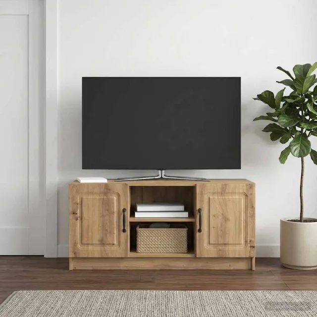 vidaXL TV-kast 102 x 34,5 x 47 cm Artisanaal eiken Bewerkt hout, foto 2