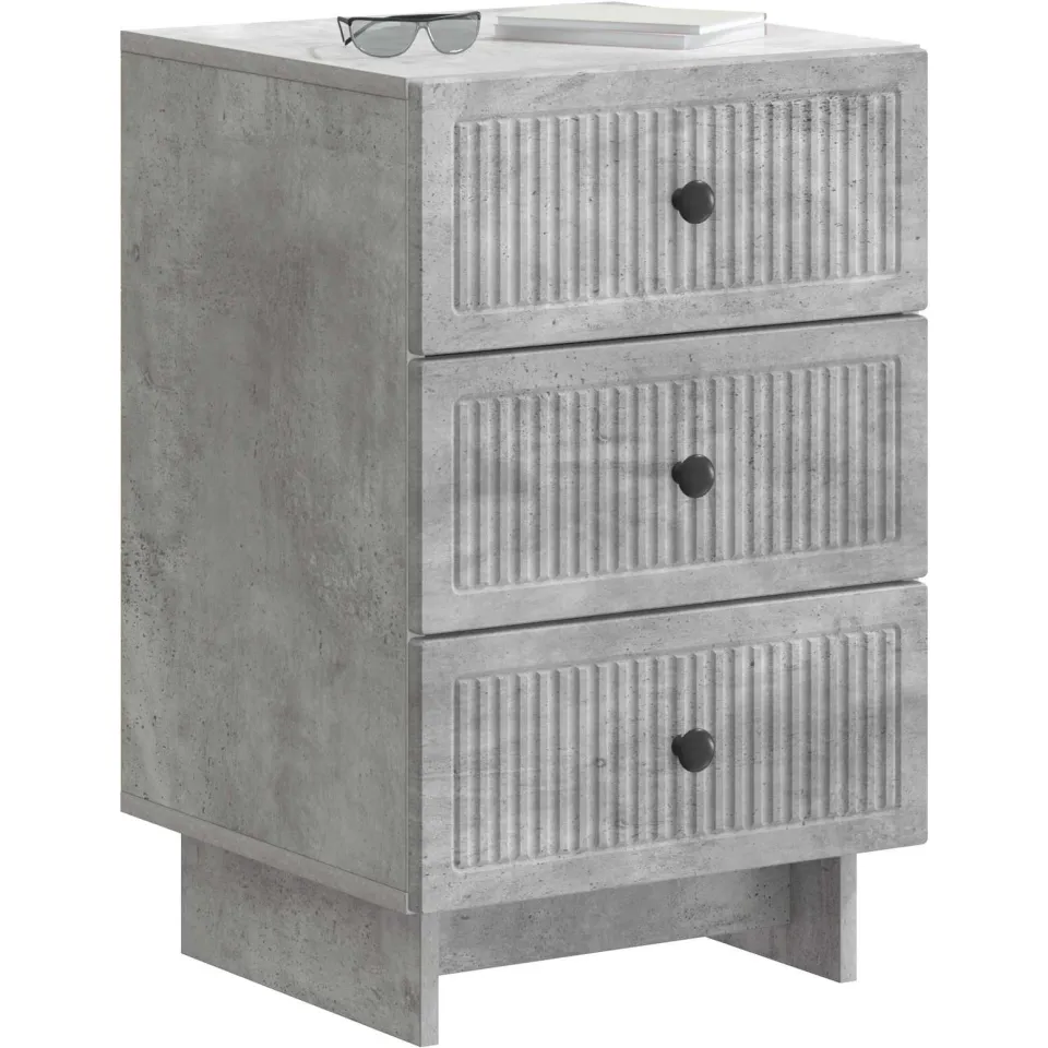 vidaXL Nachtkastje met lade Betongrijs 43 x 41 x 66,5 cm Bewerkt hout grijs