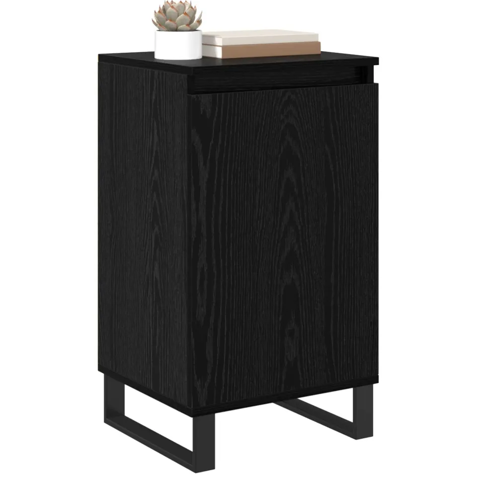 vidaXL Dressoir Zwart Eiken 40 x 35 x 70 cm Bewerkt hout