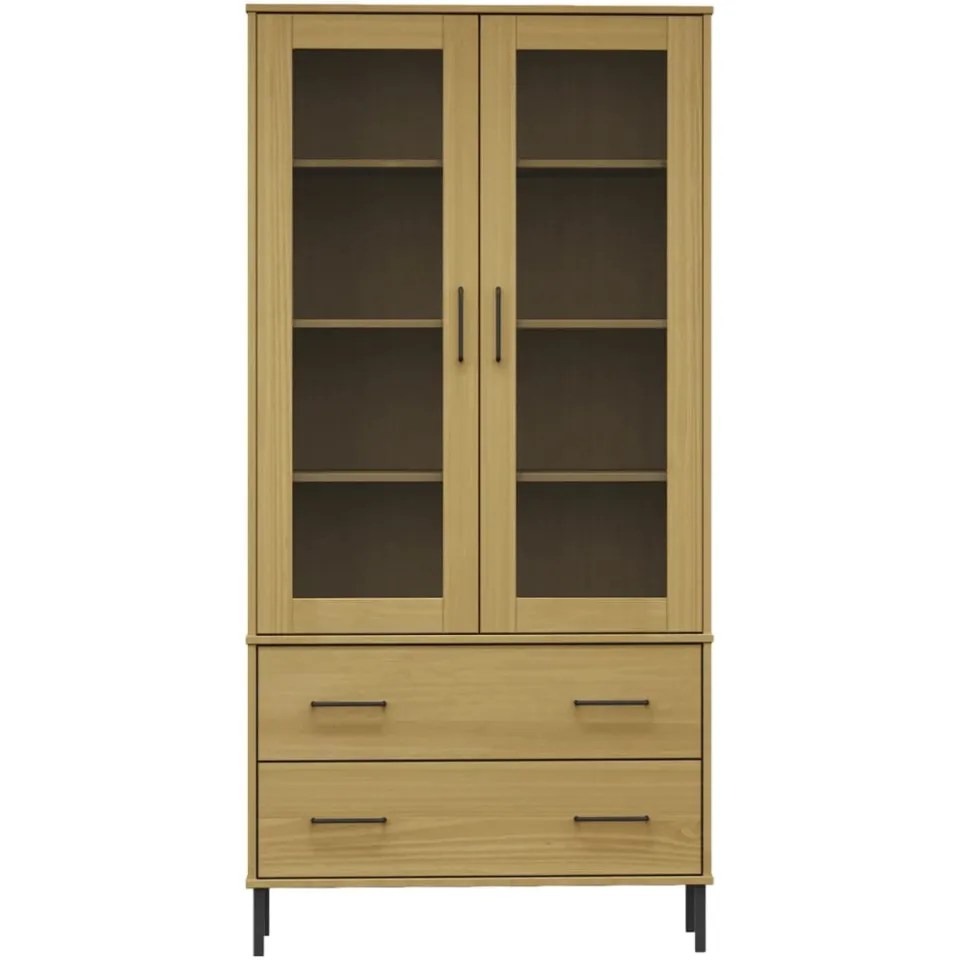 vidaXL Boekenkast met metalen poten OSLO 85x35x172,5 cm hout bruin