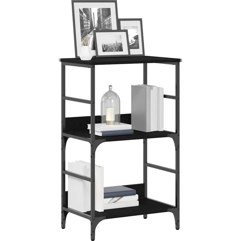 vidaXL Boekenkast 2-laags 50 x 33 x 82 cm Bewerkt hout Zwart Eiken