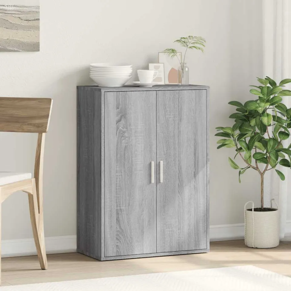 vidaXL Dressoir 60x31x84 cm bewerkt hout grijs sonoma, foto 3