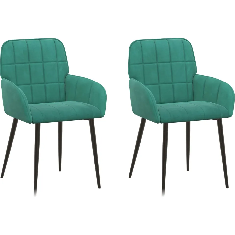 vidaXL Eettafelstoelen 2 st fluweel Turquoise 56.5 x 50 x 85 cm, foto 3