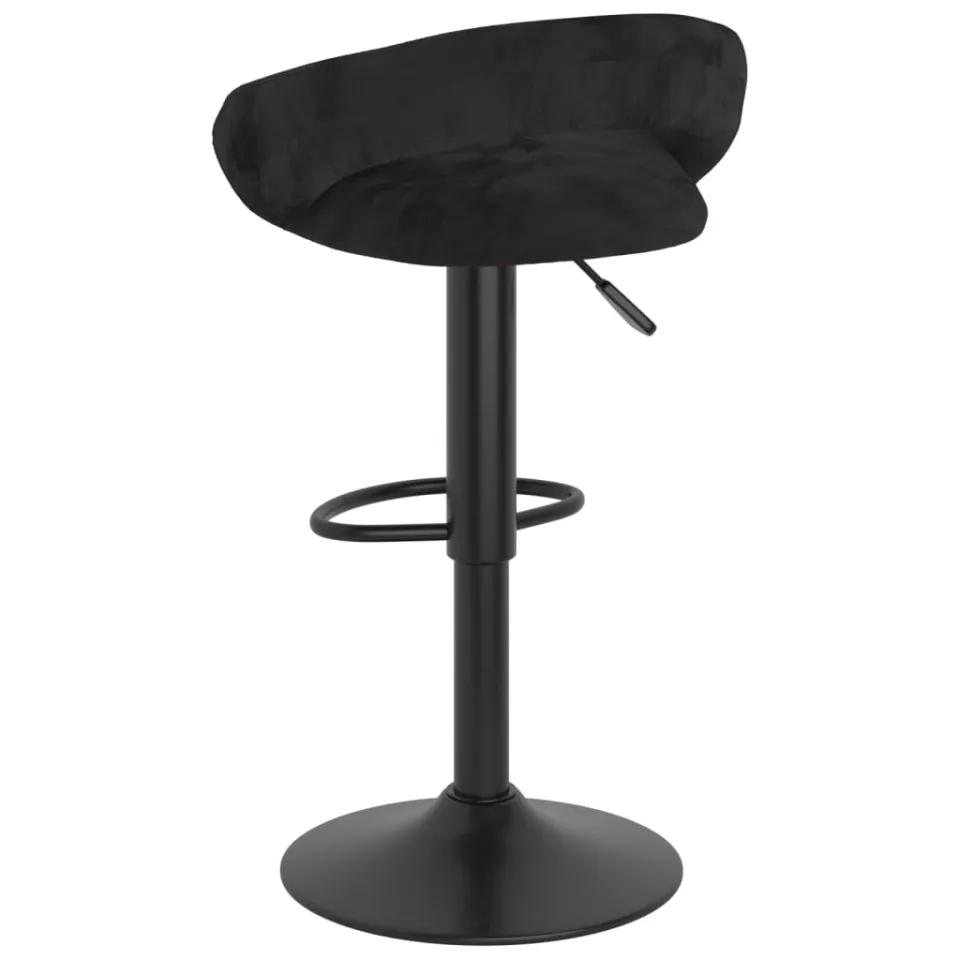 vidaXL Barkrukken 2 st fluweel zwart, foto 3