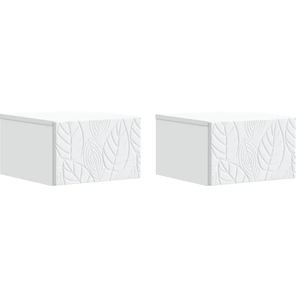 vidaXL Wandmontage Zijtafel 2 st Wit 34,5 x 33 x 20 cm Bewerkt hout