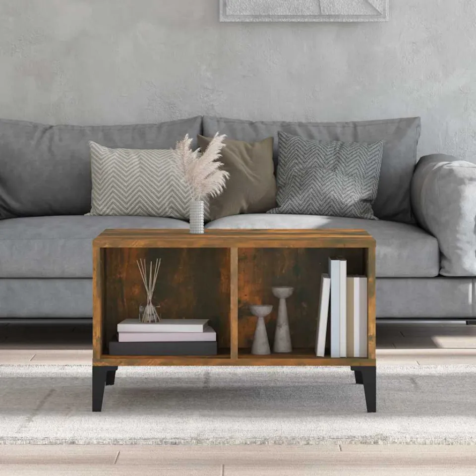 vidaXL Salontafel 60x50x36,5 cm bewerkt hout gerookt eikenkleurig, foto 3