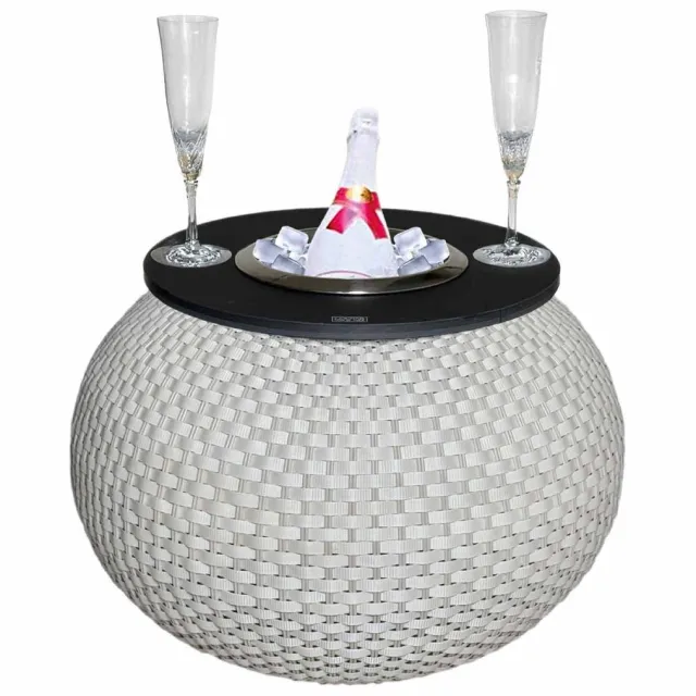 COOTAB Cooler Table 3-in-1 Loungetisch mit Edelstahl-Kühler Milano 40 cm zwart-gekleurd
