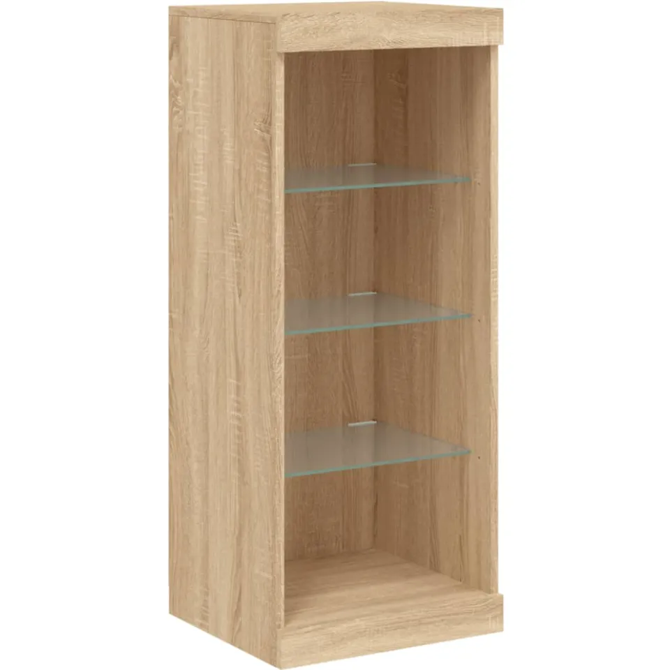 vidaXL Dressoir met LED-verlichting 41x37x100 cm sonoma eikenkleurig Bruin