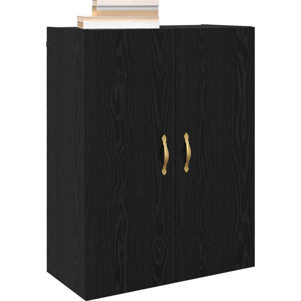 vidaXL Wandkast Zwart Eiken 69,5 x 34 x 90 cm Bewerkt hout
