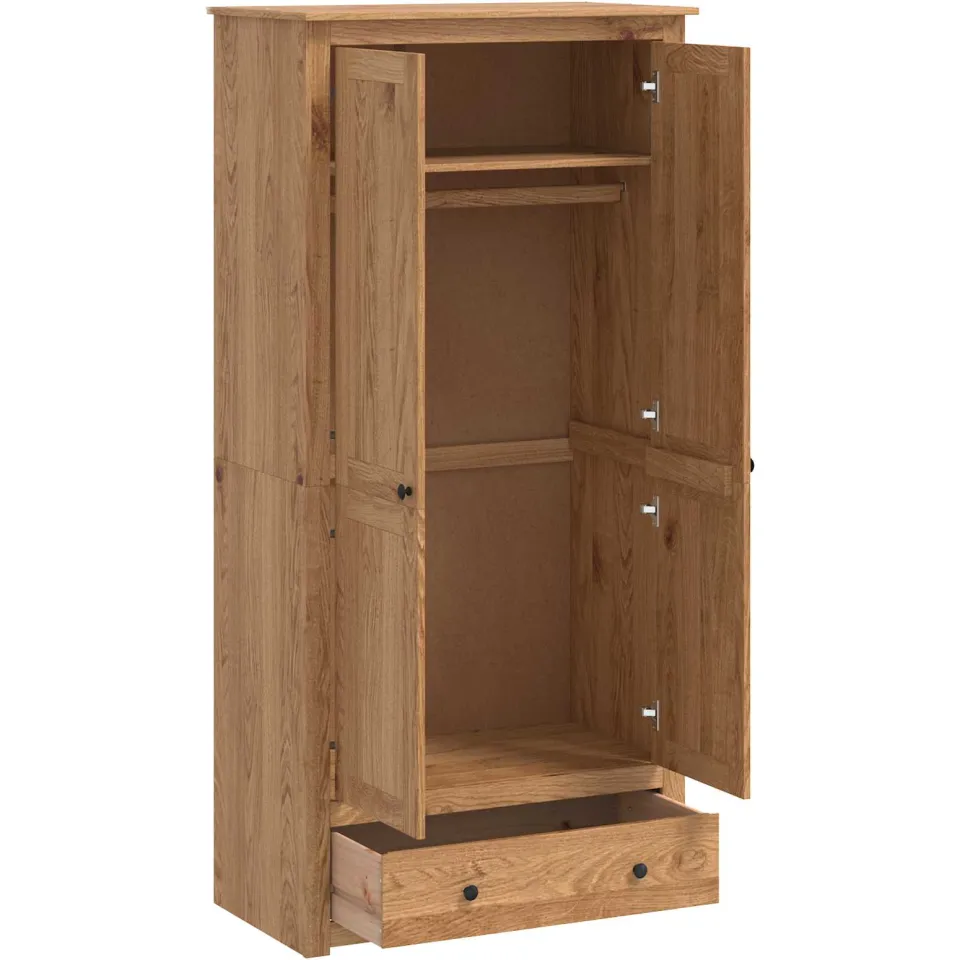 vidaXL Kledingkast PANAMA Honing 88,5 x 50 x 185 cm Massief grenenhout bruin