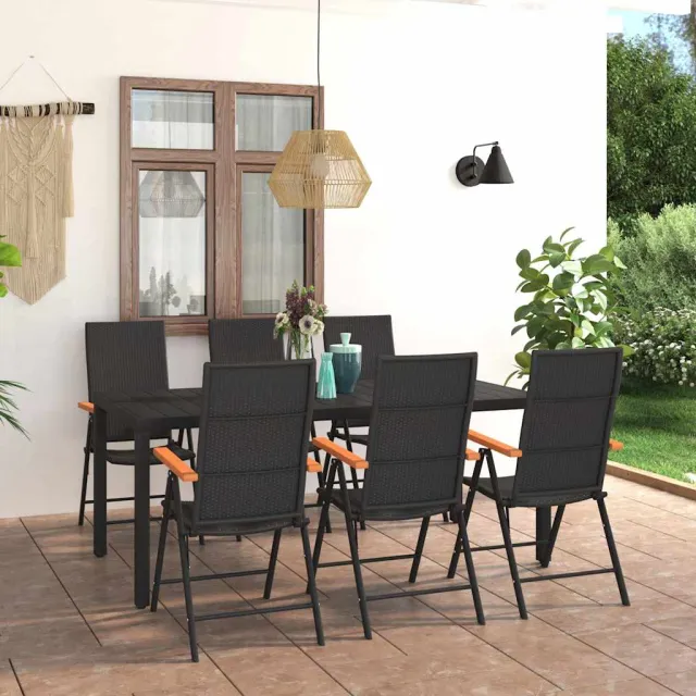 vidaXL 7-delige Tuinset zwart en bruin, foto 2