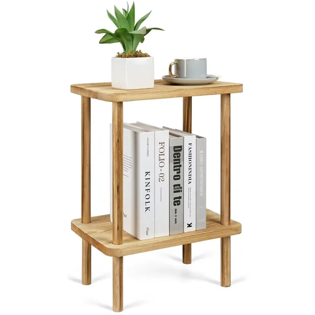 Unyqoos ® Compacte en Functionele Bijzettafel met Opbergruimte voor Diverse Ruimtes bruin