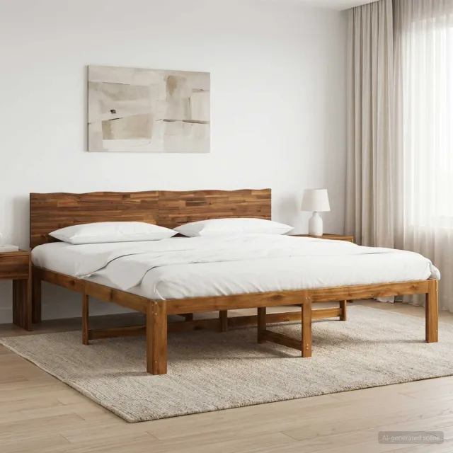 vidaXL Tweepersoonsbed met hoofdeinde ROSTOCK Naturel 193 x 203 cm