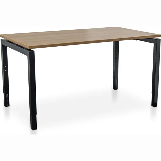 Rechthoek bureau instelbaar | Start Nevada | 160 x 80 cm | Frame zwart - blad havanna