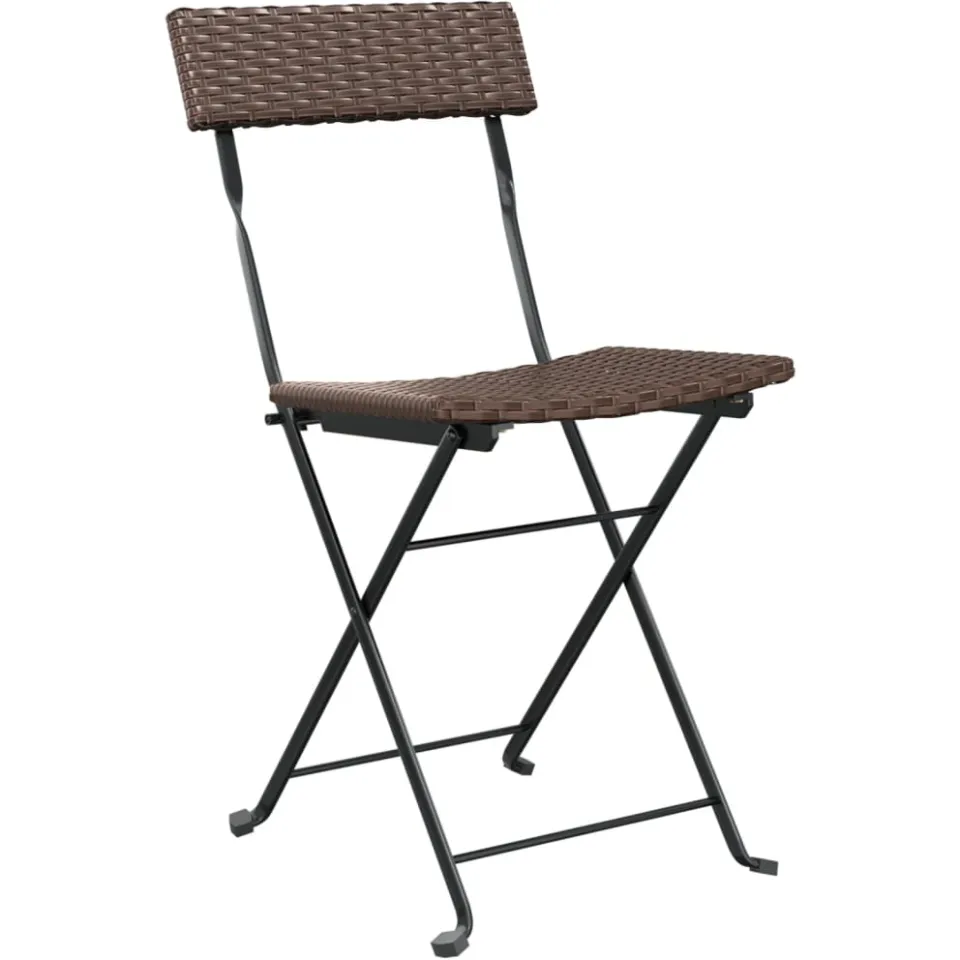 vidaXL 3-delige Bistroset inklapbaar poly rattan bruin, foto 3