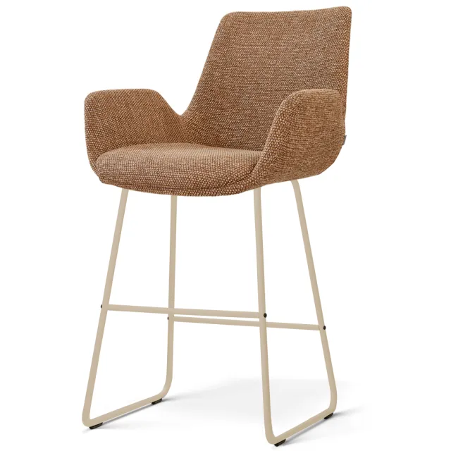Nolon Nino-Eef barkruk bruin blend - beige onderstel - 65 cm