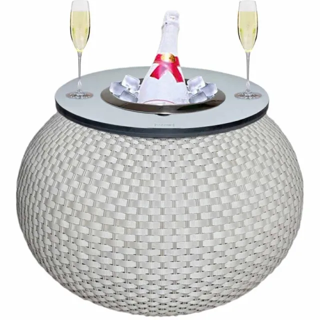 COOTAB Cooler Table 3-in-1 Loungetisch mit Edelstahl-Kühler Milano 40 cm champagner