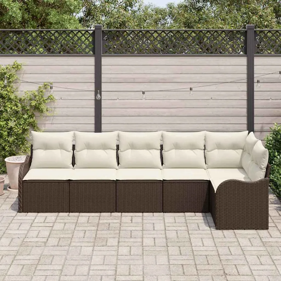 vidaXL Tuin Sofa Set 6 st Bruin poly rattan, foto 3
