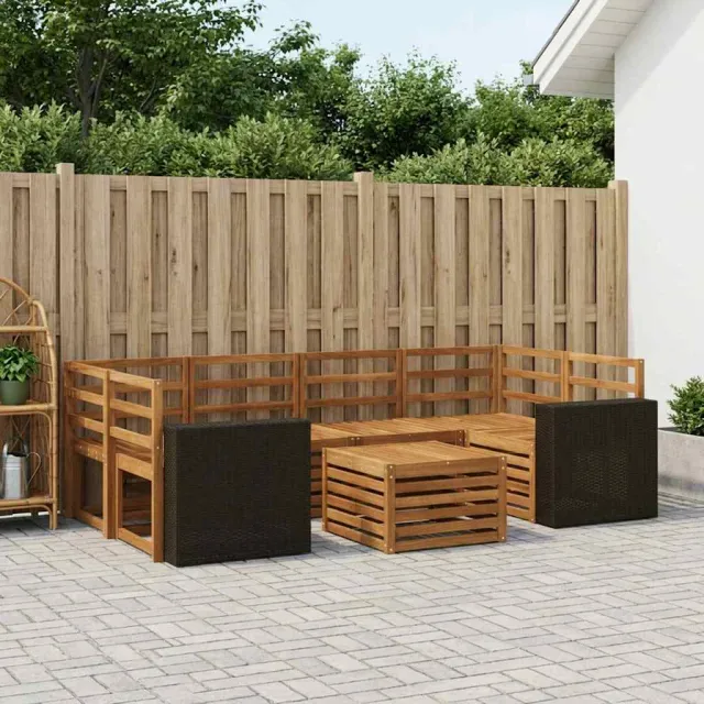 vidaXL Buiten bankenset 7 st 6-zits Naturel Massief Acaciahout