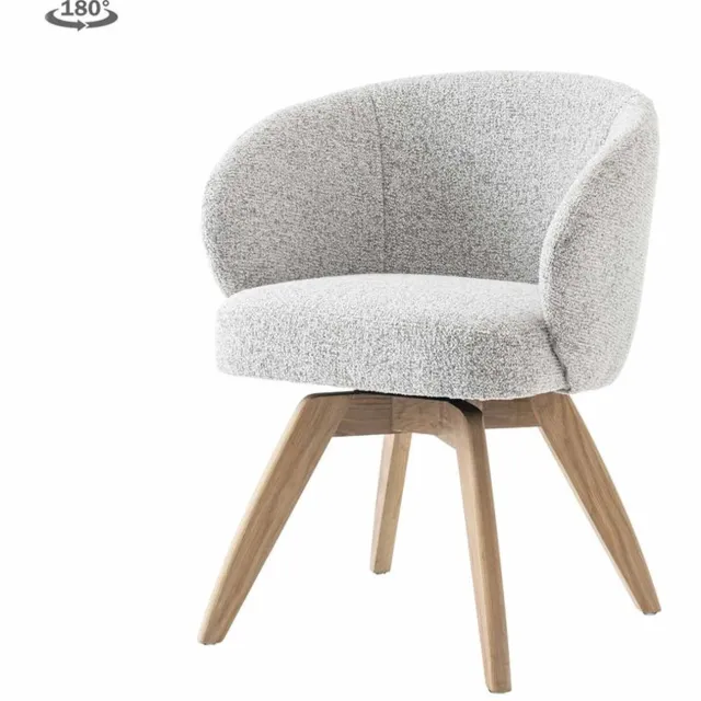 Tower Living Brescia armchair swivel - light grey Lichtgrijs