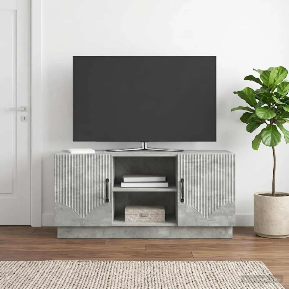 vidaXL TV-kast 102 x 34,5 x 47 cm Betongrijs Bewerkt hout grijs, foto 3