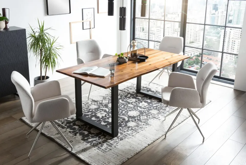 eettafel Sven acaciahout bruin, foto 5