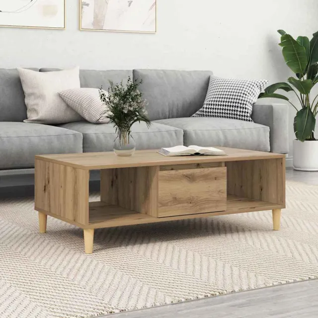 vidaXL Salontafel Artisan Eiken 102 x 55 x 35 cm Bewerkt hout, foto 2