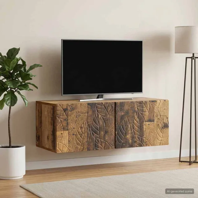 vidaXL Wandbeugel TV-kast 59,5 x 31 cm Oud hout Bewerkt hout Bruin