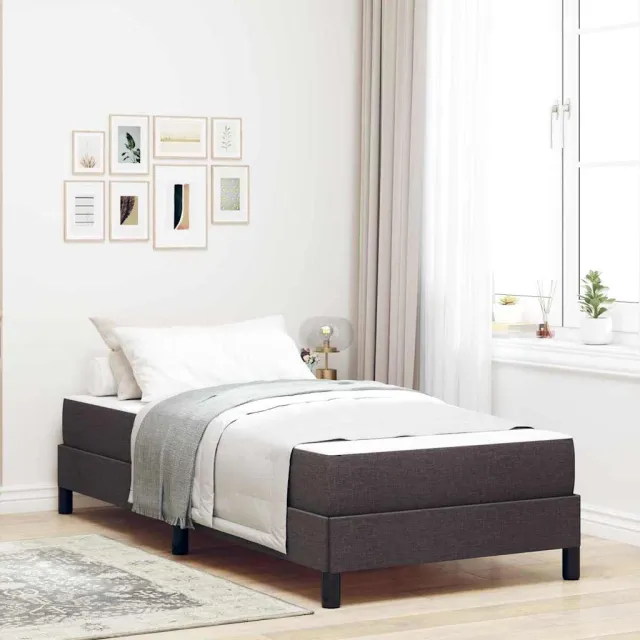vidaXL Boxspringbed Donkerbruin 90 x 200 cm Stof