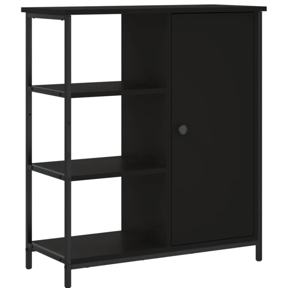 vidaXL Dressoir 70x30x80 cm bewerkt hout zwart, foto 3
