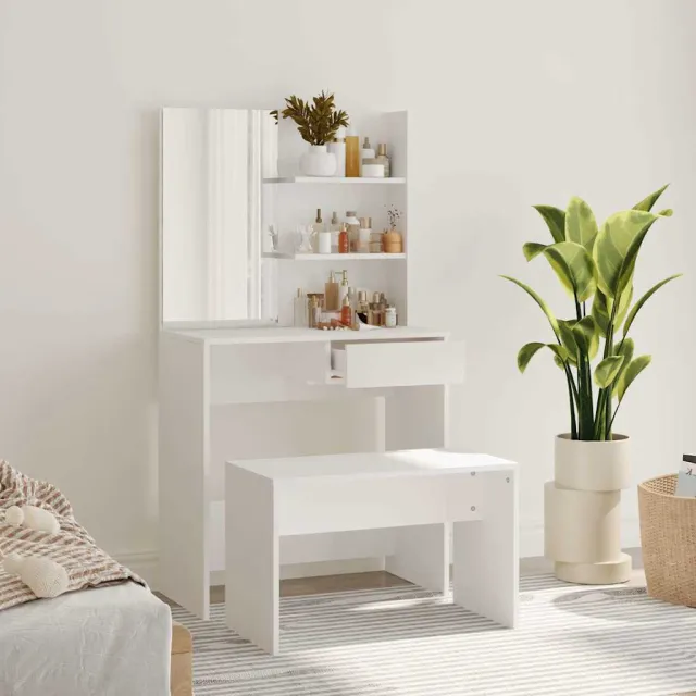vidaXL Kaptafelset 74,5x40x141 cm wit, foto 2