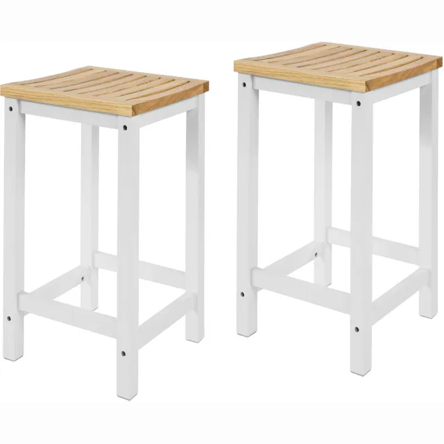 SoBuy FST29-WNX2 Barstoel - Witte Vouwstoel van Houtcomposiet