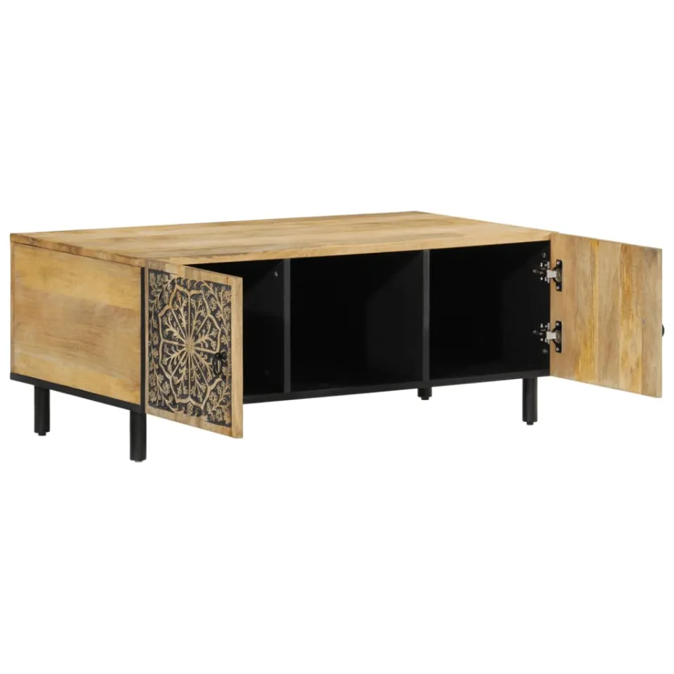 vidaXL Salontafel 100x54x40 cm massief mangohout bruin, foto 4