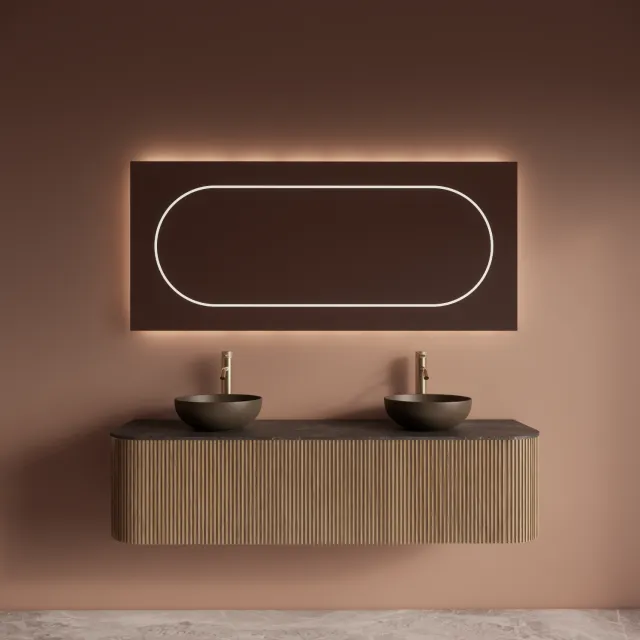 Gliss Design Badkamermeubelset Gliss Design Alluro 160 cm Mist Eiken