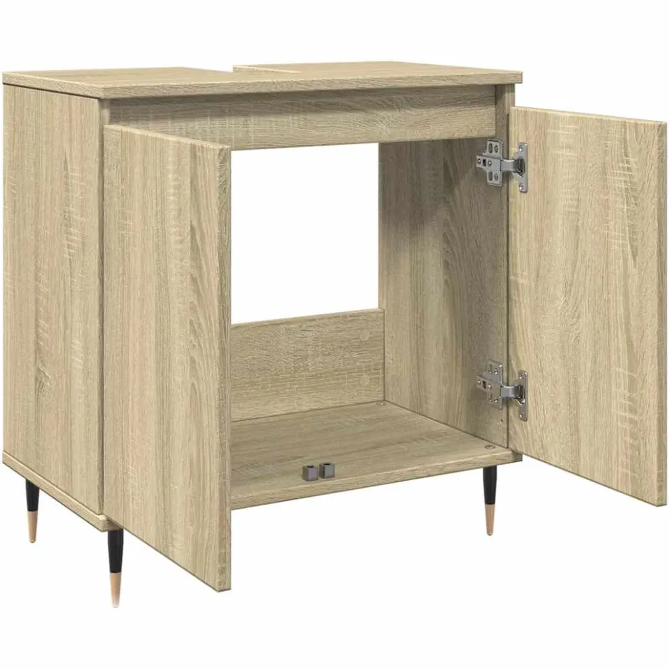 vidaXL Badkamerkast 58x33x60 cm bewerkt hout sonoma eikenkleurig, foto 4