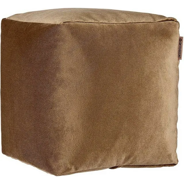 Giftdecor Velvet Poef Ezra - Fluweel - Bruin 30 x 30 x 30 cm Multikleur
