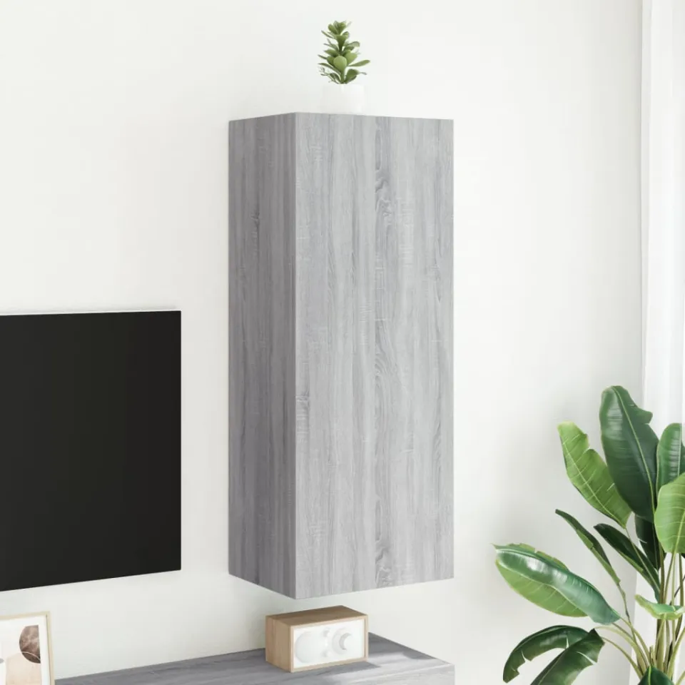 vidaXL Tv-wandmeubel 40,5x30x102 cm bewerkt hout grijs sonoma, foto 3