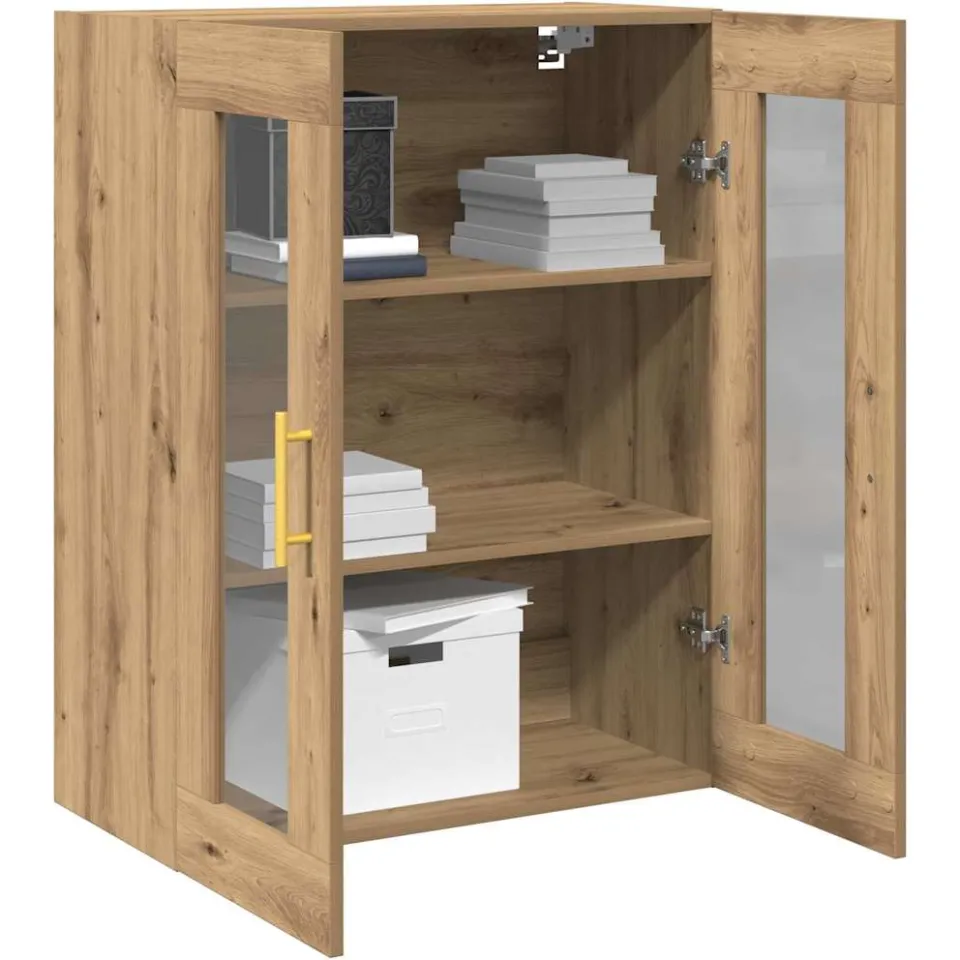 vidaXL Wandkast Artisan Eiken 69,5 x 34 x 90 cm Bewerkt hout Bruin
