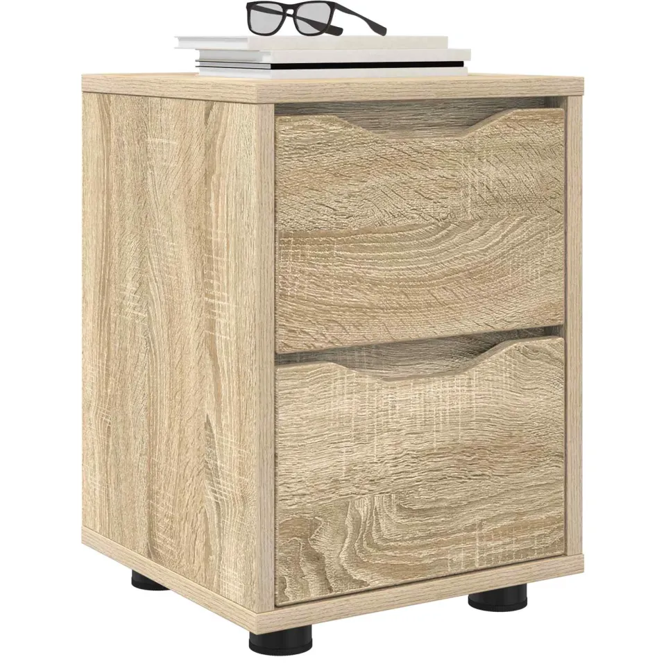 vidaXL Nachtkastjes 2 st Sonoma Eiken 30,5 x 30 x 43 cm Bewerkt hout Bruin
