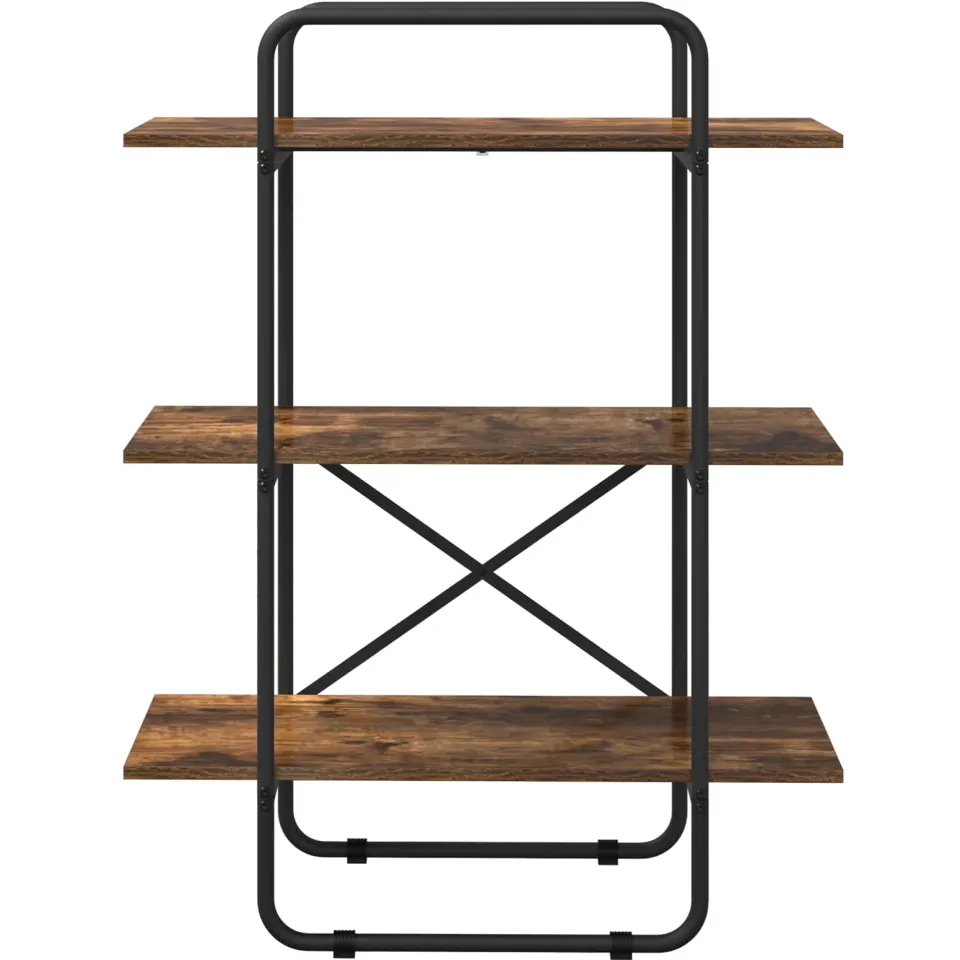 vidaXL Boekenrek 3-laags 60 x 35 x 105 cm PB Gerookt eiken Bruin