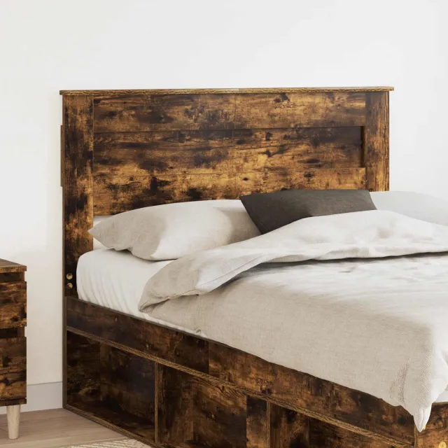 vidaXL Hoofdbord Gerookt eiken Bewerkt hout Bruin