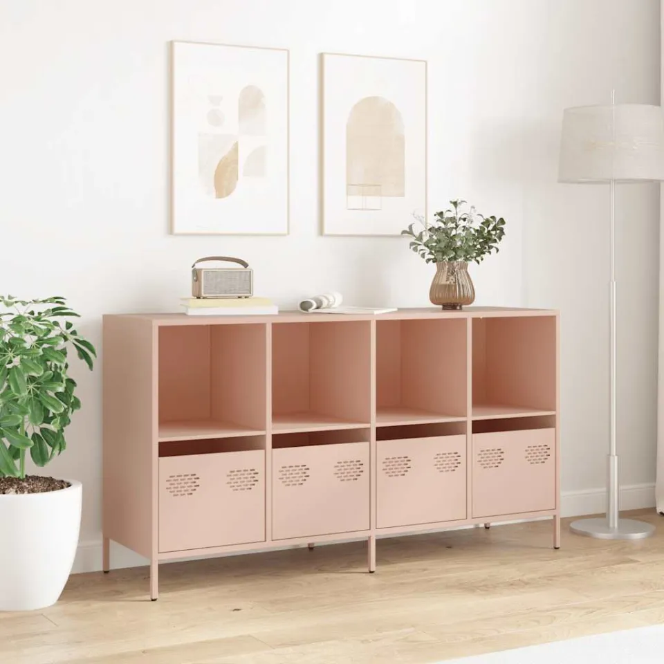 vidaXL Dressoir 135x39x73,5 cm koudgewalst staal roze, foto 2