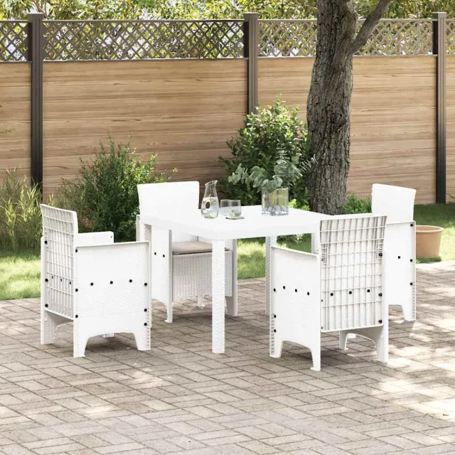 vidaXL Tuin Eetset 5 st Wit Polypropyleen, foto 2