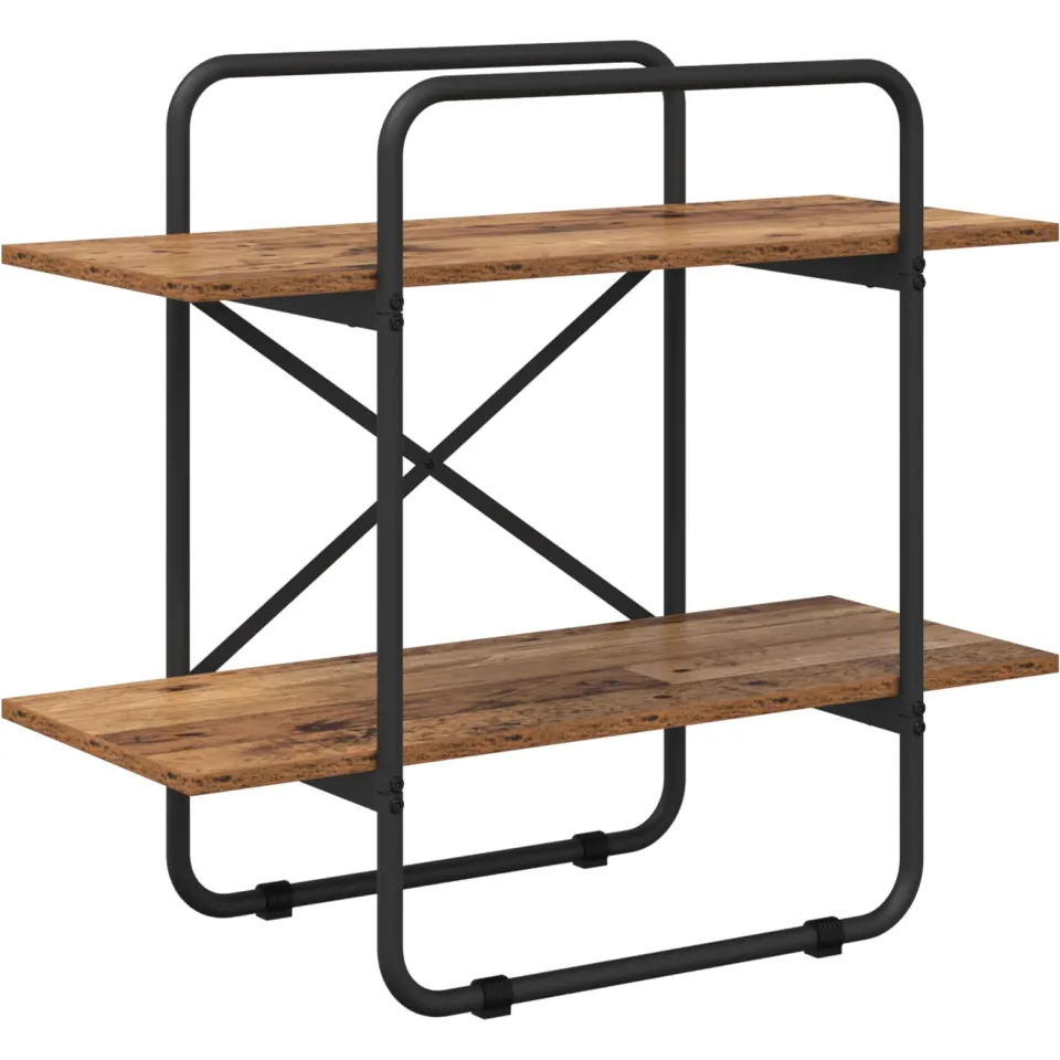 vidaXL Boekenrek 2-laags 80 x 35 x 70 cm Bewerkt hout Oud hout bruin, foto 3