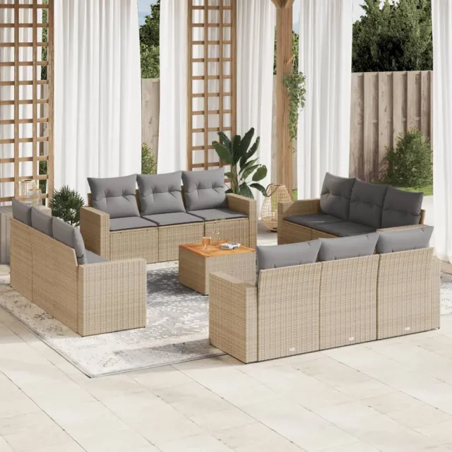 vidaXL Patio Sofa Set 12-zits Mix Beige en Lichtgrijs, foto 2