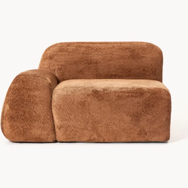 Westwing Collection Hoekmodule Wolke van teddy bouclé terracotta