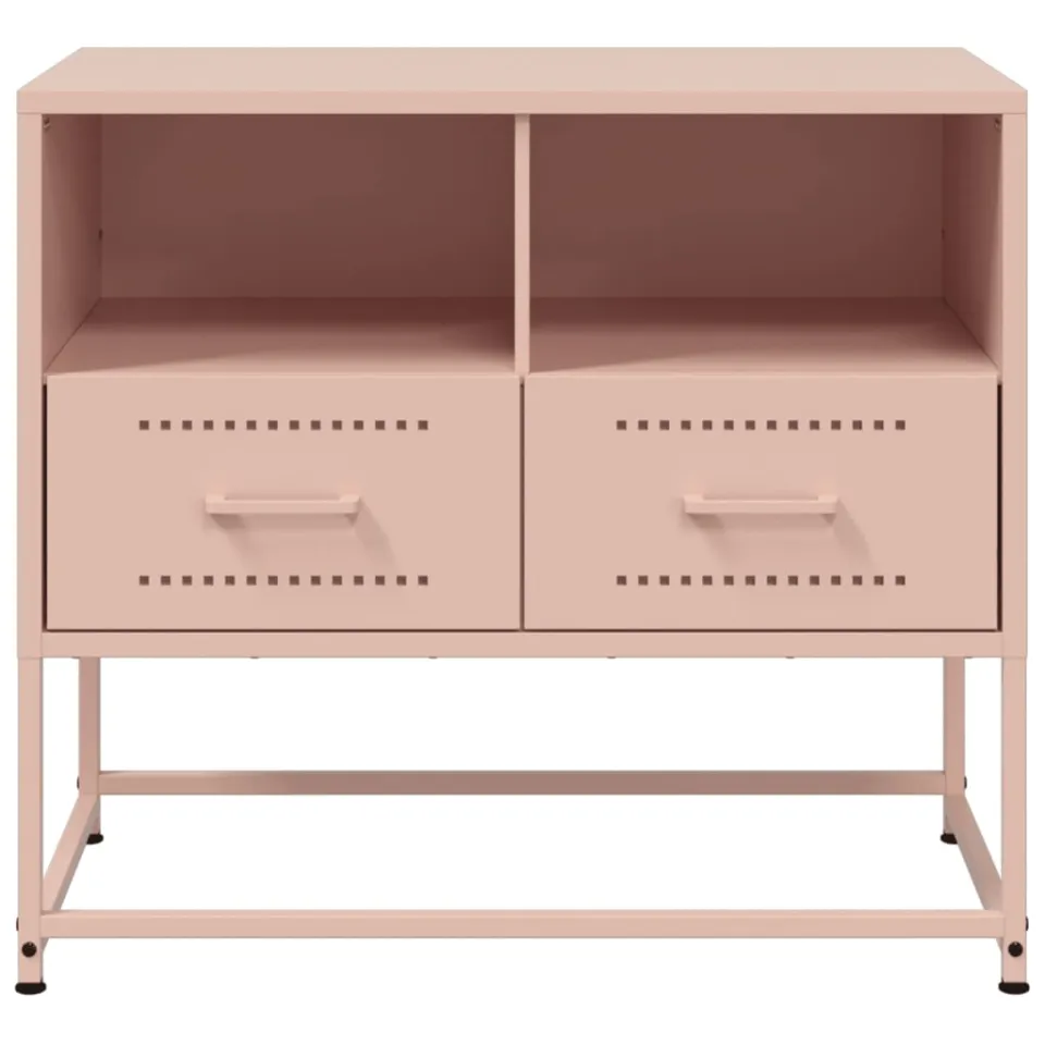 vidaXL Tv-meubel 68x39x60,5 cm staal roze, foto 4