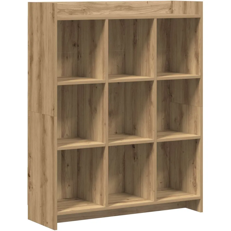 vidaXL Boekenkast 9-laags 87,5 x 30 x 111 cm Artisanaal eiken, foto 3