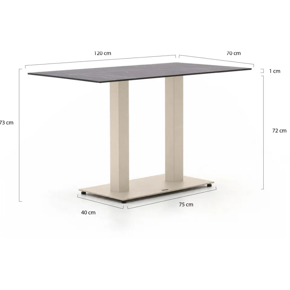 Forza Furniture Forza Orta tuintafel 120x70x73cm taupe, foto 2